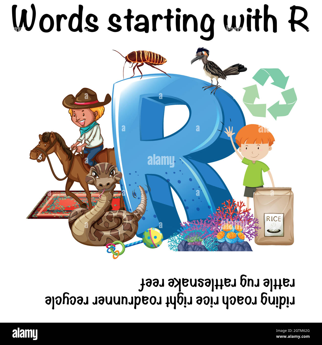 Inglés palabras que comienzan con la letra R Imagen Vector de stock Alamy