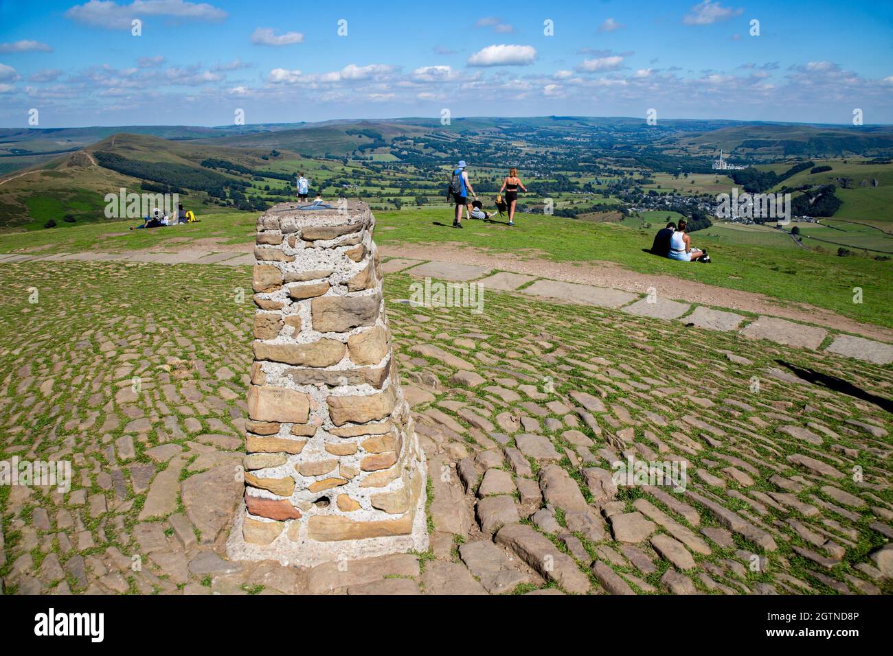 Pico MAM Tor en el Parque Nacional del Distrito de los Picos, Derbyshire Foto de stock