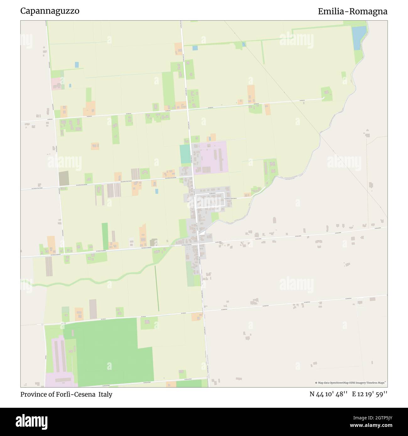 Capannaguzzo, Provincia de Forlì-Cesena, Italia, Emilia-Romagna, N 44 10' 48'', E 12 19' 59'', mapa, Mapa sin tiempo publicado en 2021. Viajeros, exploradores y aventureros como Florence Nightingale, David Livingstone, Ernest Shackleton, Lewis y Clark y Sherlock Holmes se basaron en mapas para planificar viajes a los rincones más remotos del mundo, Timeless Maps está trazando la mayoría de los lugares del mundo, mostrando el logro de grandes sueños Foto de stock