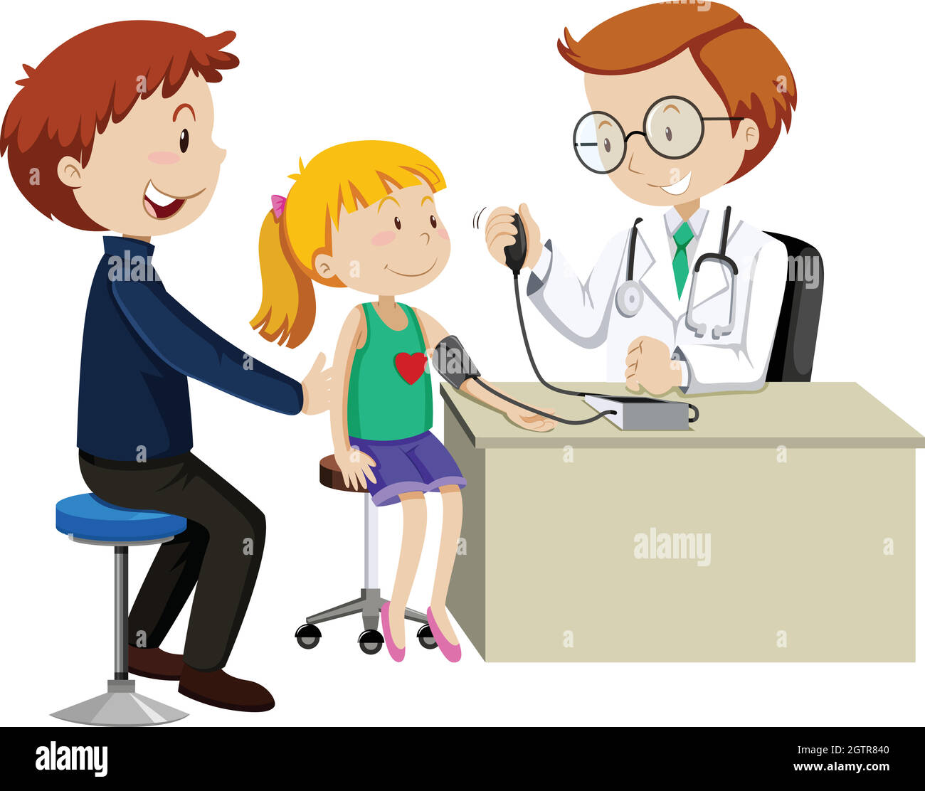 Un niño que toma presión arterial Imagen Vector de stock - Alamy