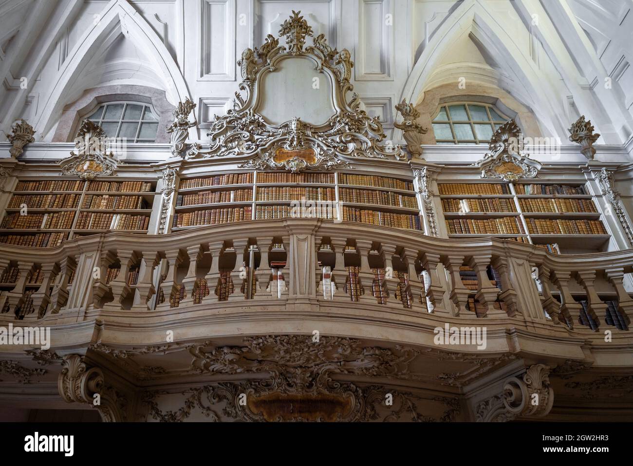 Biblioteca del Palacio de Mafra - Mafra, Portugal Foto de stock