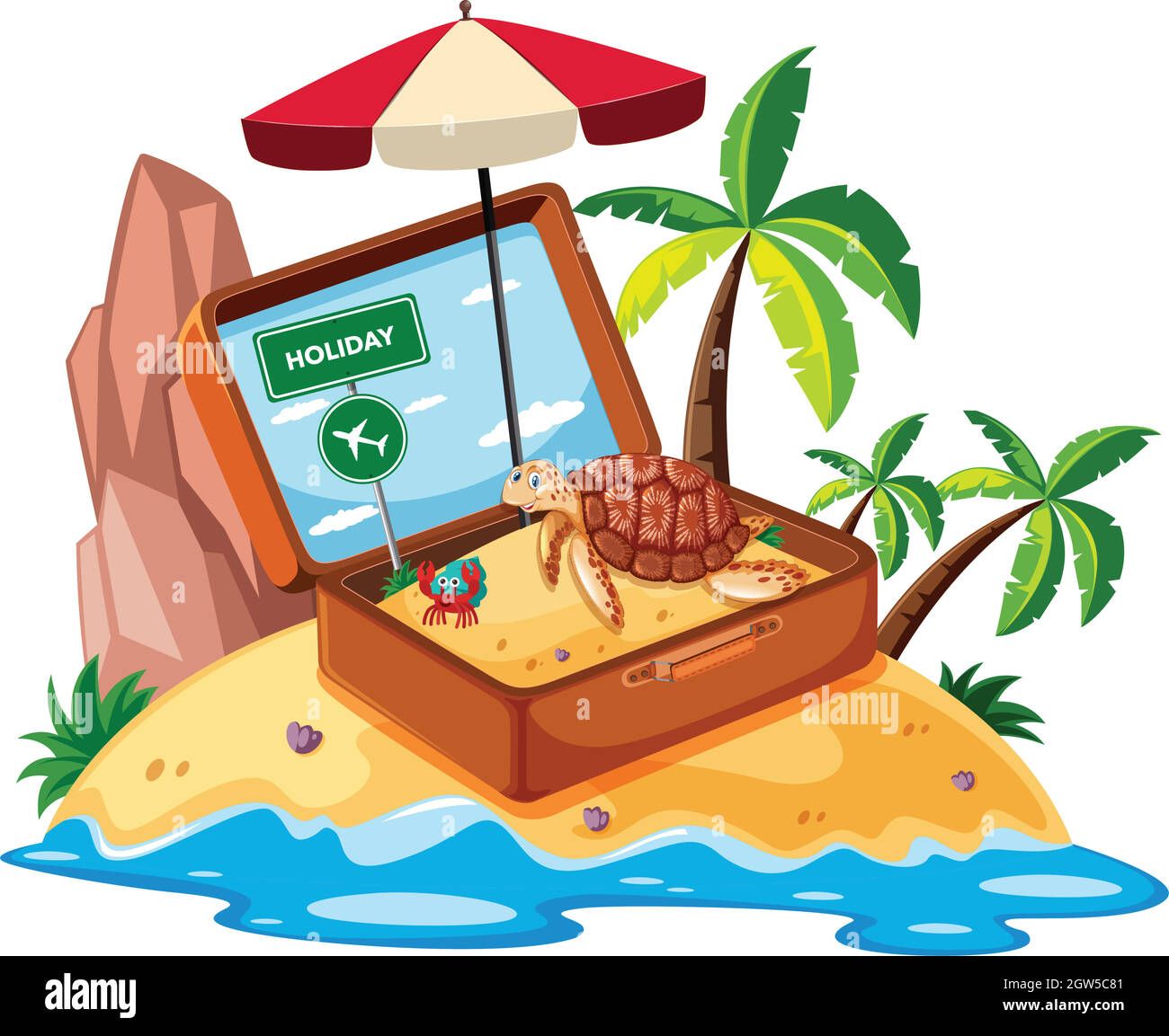 Elemento de playa en la isla Ilustración del Vector
