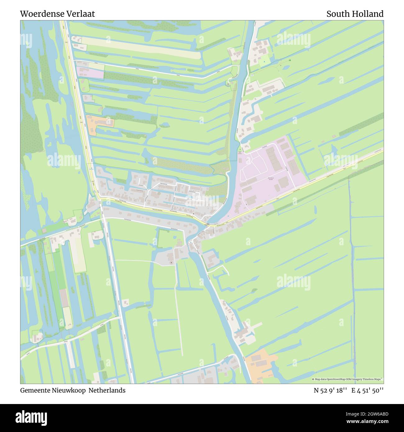 Woerdense Verlaat, Gemeente Nieuwkoop, Países Bajos, Holanda del Sur, N 52 9' 18'', E 4 51' 50'', MAP, Timeless Map publicado en 2021. Viajeros, exploradores y aventureros como Florence Nightingale, David Livingstone, Ernest Shackleton, Lewis y Clark y Sherlock Holmes se basaron en mapas para planificar viajes a los rincones más remotos del mundo, Timeless Maps está trazando la mayoría de los lugares del mundo, mostrando el logro de grandes sueños Foto de stock