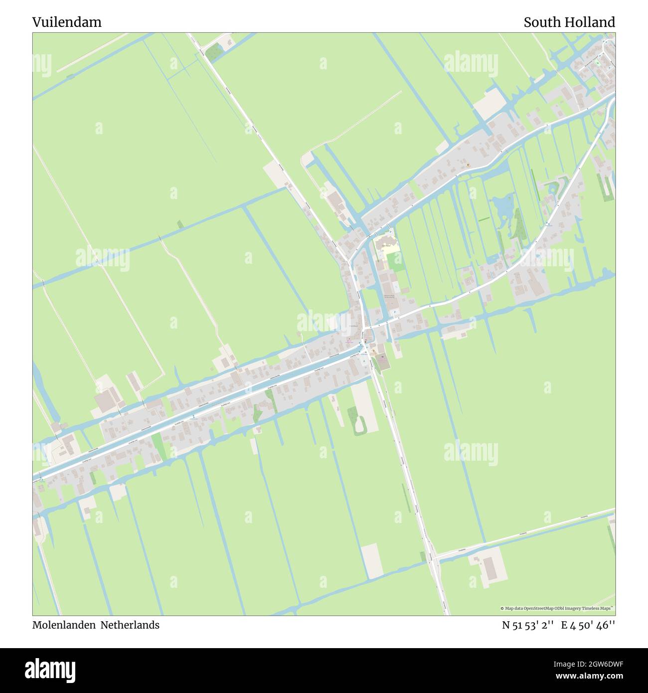 Vuilendam, Molenlanden, Países Bajos, Sur de Holanda, N 51 53' 2'', E 4 50' 46'', MAP, Timeless Map publicado en 2021. Viajeros, exploradores y aventureros como Florence Nightingale, David Livingstone, Ernest Shackleton, Lewis y Clark y Sherlock Holmes se basaron en mapas para planificar viajes a los rincones más remotos del mundo, Timeless Maps está trazando la mayoría de los lugares del mundo, mostrando el logro de grandes sueños Foto de stock