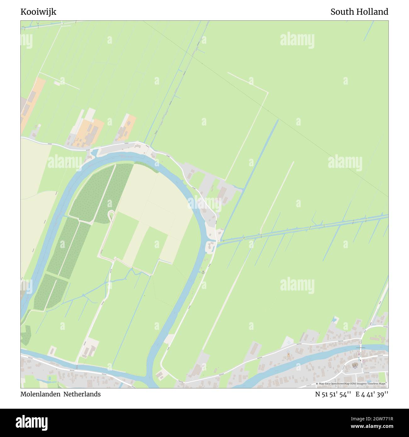 Kooiwijk, Molenlanden, Países Bajos, Sur de Holanda, N 51 51' 54'', E 4 41' 39'', MAP, Timeless Map publicado en 2021. Viajeros, exploradores y aventureros como Florence Nightingale, David Livingstone, Ernest Shackleton, Lewis y Clark y Sherlock Holmes se basaron en mapas para planificar viajes a los rincones más remotos del mundo, Timeless Maps está trazando la mayoría de los lugares del mundo, mostrando el logro de grandes sueños Foto de stock