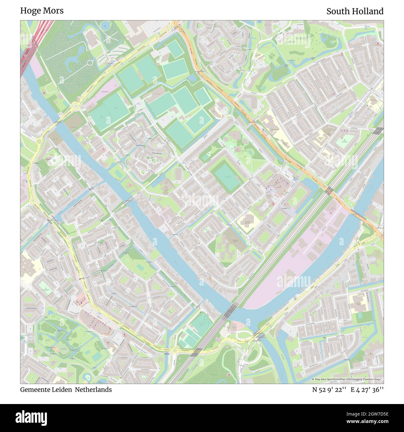 Hoge Mors, Gemeente Leiden, Países Bajos, Sur de Holanda, N 52 9' 22'', E 4 27' 36'', MAP, Timeless Map publicado en 2021. Viajeros, exploradores y aventureros como Florence Nightingale, David Livingstone, Ernest Shackleton, Lewis y Clark y Sherlock Holmes se basaron en mapas para planificar viajes a los rincones más remotos del mundo, Timeless Maps está trazando la mayoría de los lugares del mundo, mostrando el logro de grandes sueños Foto de stock