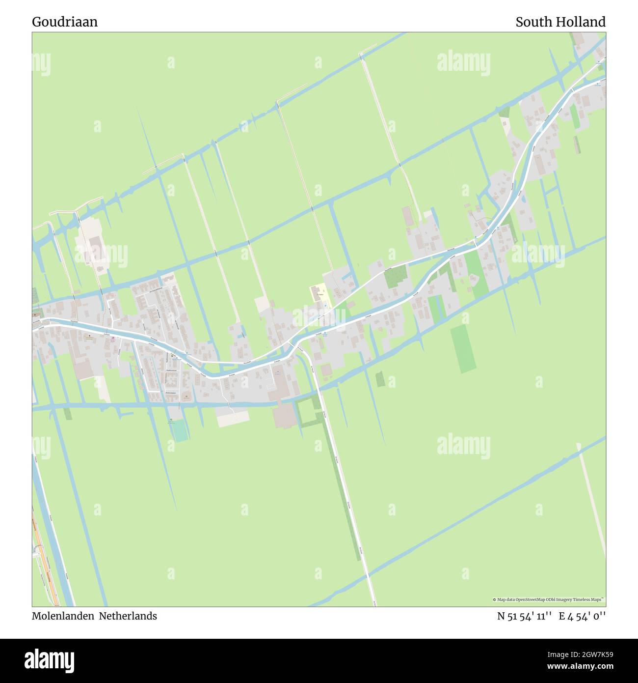 Goudriaan, Molenlanden, Países Bajos, Sur de Holanda, N 51 54' 11'', E 4 54' 0'', MAP, Timeless Map publicado en 2021. Viajeros, exploradores y aventureros como Florence Nightingale, David Livingstone, Ernest Shackleton, Lewis y Clark y Sherlock Holmes se basaron en mapas para planificar viajes a los rincones más remotos del mundo, Timeless Maps está trazando la mayoría de los lugares del mundo, mostrando el logro de grandes sueños Foto de stock