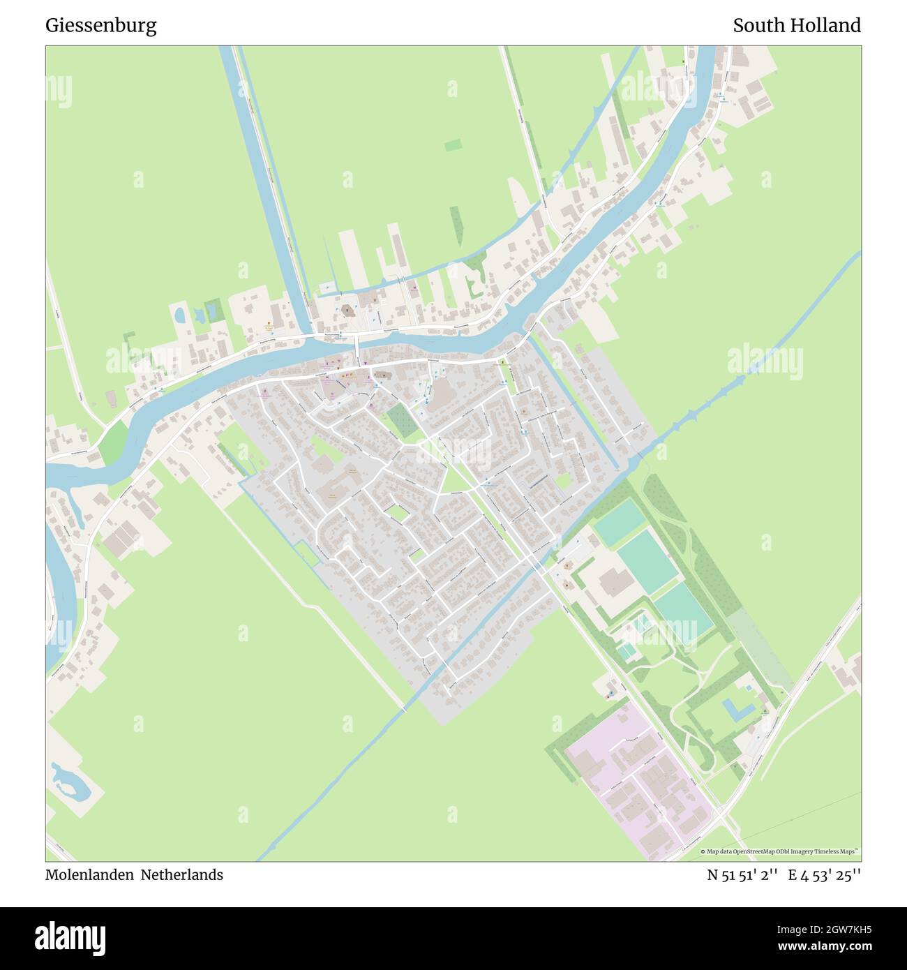 Giessenburg, Molenlanden, Países Bajos, Sur de Holanda, N 51 51' 2'', E 4 53' 25'', MAP, Timeless Map publicado en 2021. Viajeros, exploradores y aventureros como Florence Nightingale, David Livingstone, Ernest Shackleton, Lewis y Clark y Sherlock Holmes se basaron en mapas para planificar viajes a los rincones más remotos del mundo, Timeless Maps está trazando la mayoría de los lugares del mundo, mostrando el logro de grandes sueños Foto de stock