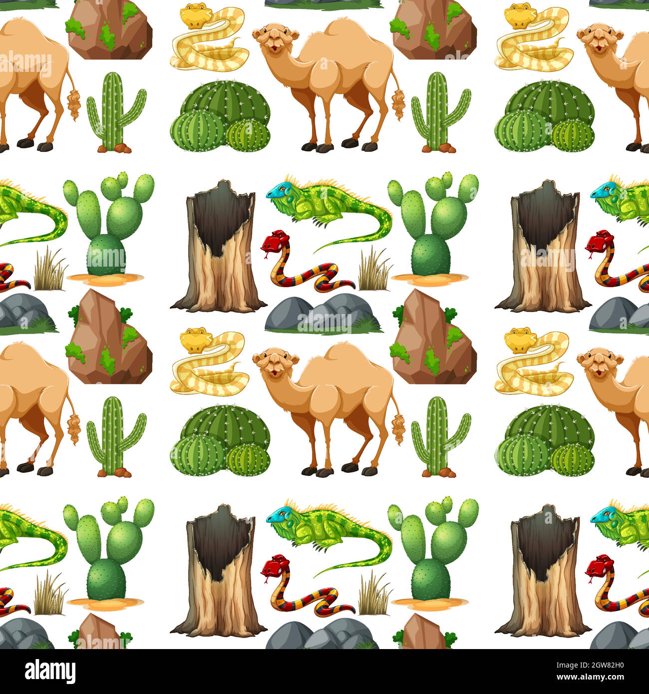Diseño de animal safari sin costuras con un bonito animal en el desierto  Imagen Vector de stock - Alamy