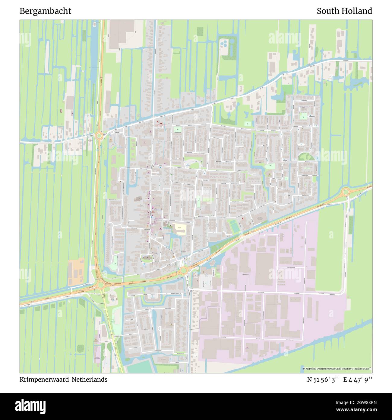 Bergambacht, Krimpenerwaard, Países Bajos, Sur de Holanda, N 51 56' 3'', E 4 47' 9'', MAP, Timeless Map publicado en 2021. Viajeros, exploradores y aventureros como Florence Nightingale, David Livingstone, Ernest Shackleton, Lewis y Clark y Sherlock Holmes se basaron en mapas para planificar viajes a los rincones más remotos del mundo, Timeless Maps está trazando la mayoría de los lugares del mundo, mostrando el logro de grandes sueños Foto de stock