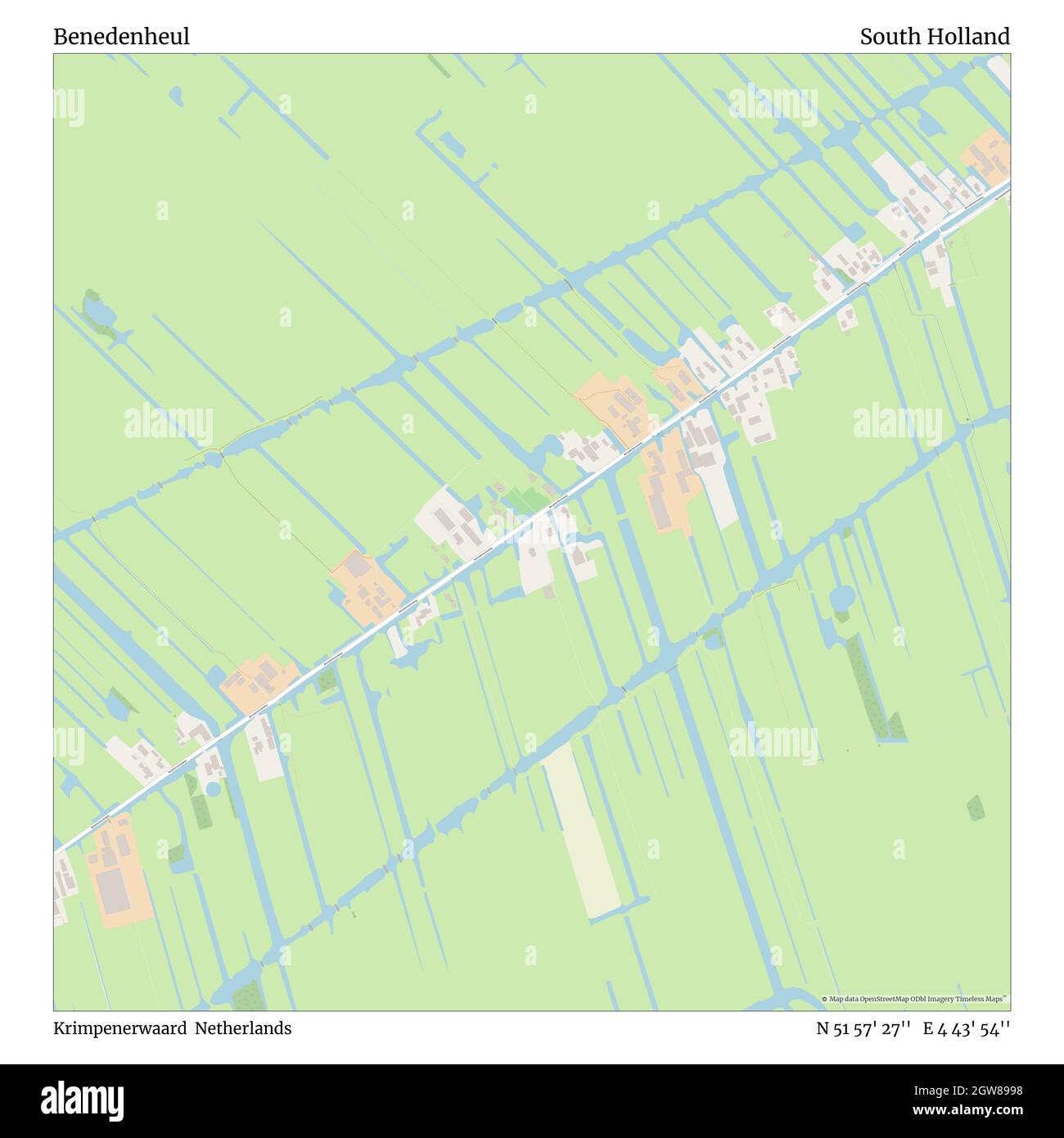 Benedenheul, Krimpenerwaard, Países Bajos, Holanda del Sur, N 51 57' 27'', E 4 43' 54'', MAP, Timeless Map publicado en 2021. Viajeros, exploradores y aventureros como Florence Nightingale, David Livingstone, Ernest Shackleton, Lewis y Clark y Sherlock Holmes se basaron en mapas para planificar viajes a los rincones más remotos del mundo, Timeless Maps está trazando la mayoría de los lugares del mundo, mostrando el logro de grandes sueños Foto de stock