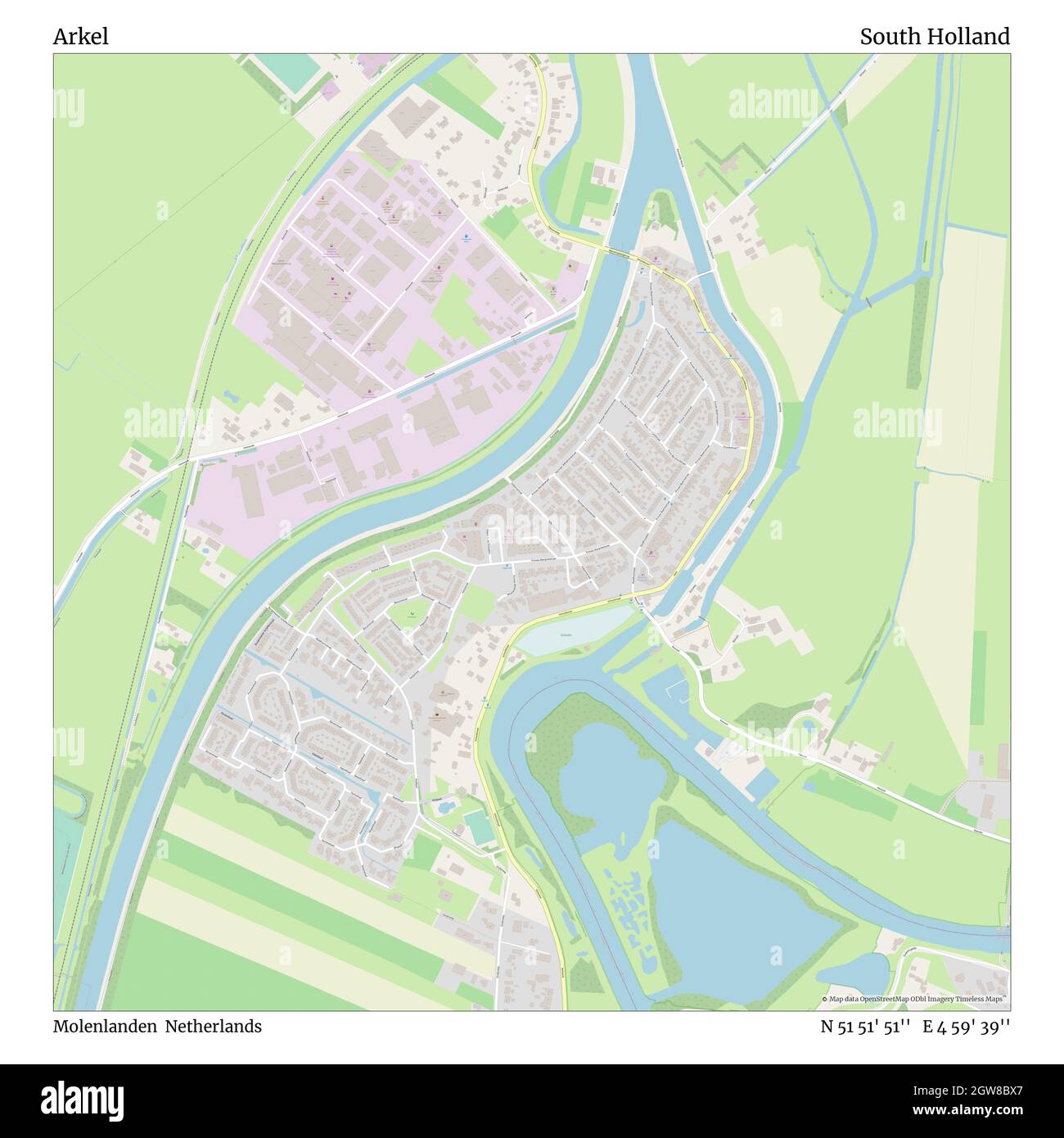 Arkel, Molenlanden, Países Bajos, Sur de Holanda, N 51 51' 51'', E 4 59' 39'', MAP, Timeless Map publicado en 2021. Viajeros, exploradores y aventureros como Florence Nightingale, David Livingstone, Ernest Shackleton, Lewis y Clark y Sherlock Holmes se basaron en mapas para planificar viajes a los rincones más remotos del mundo, Timeless Maps está trazando la mayoría de los lugares del mundo, mostrando el logro de grandes sueños Foto de stock