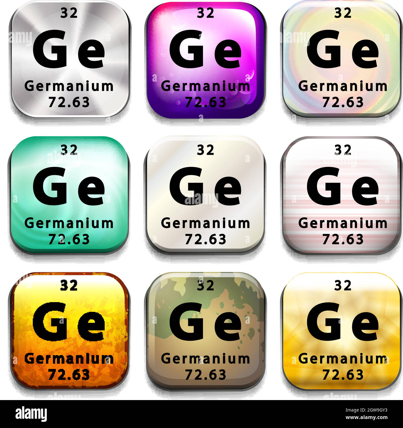 Un botón que muestra el elemento químico Germanium Ilustración del Vector