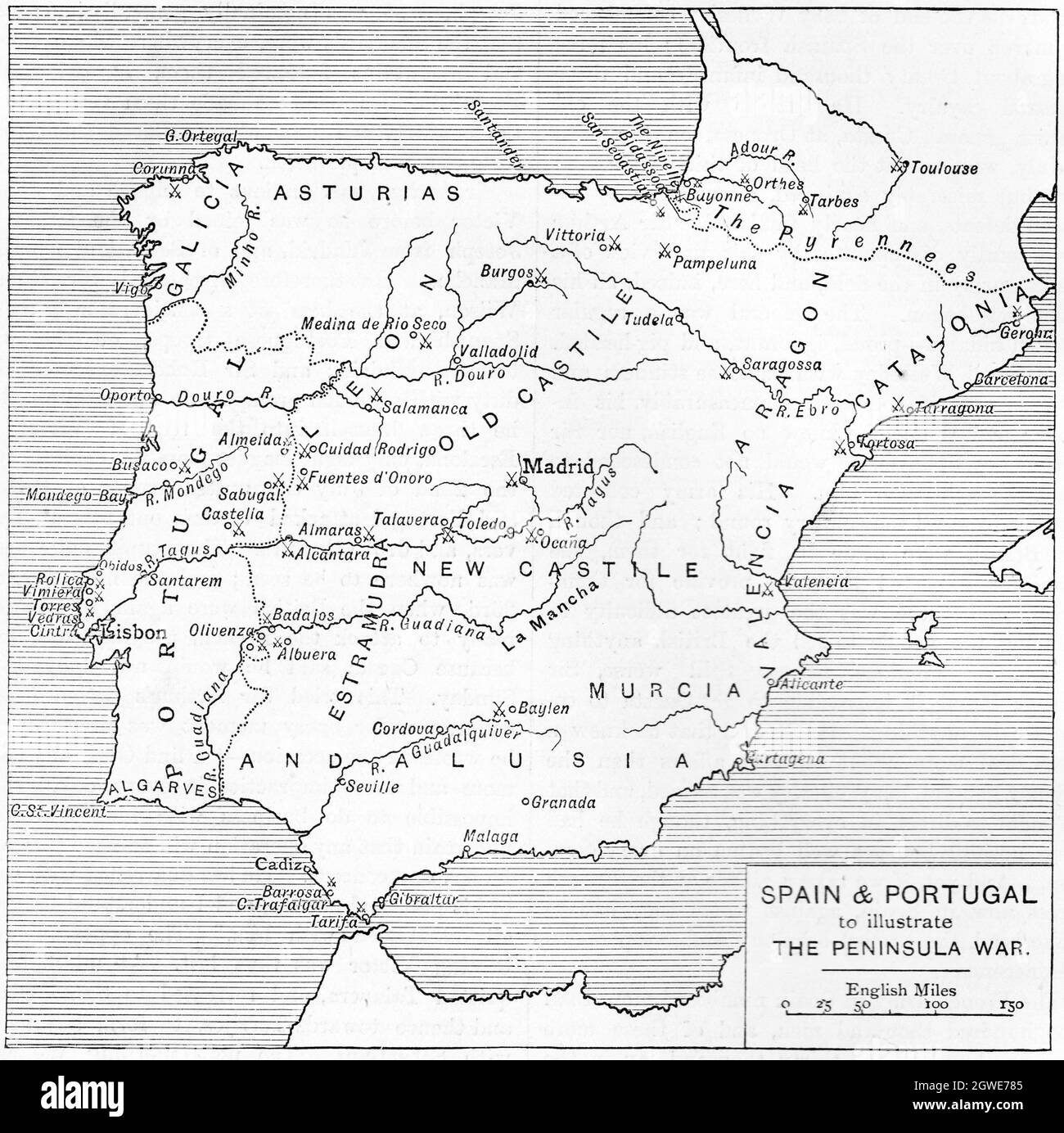 Mapa España Y Portugal Imágenes De Stock En Blanco Y Negro Alamy 9087