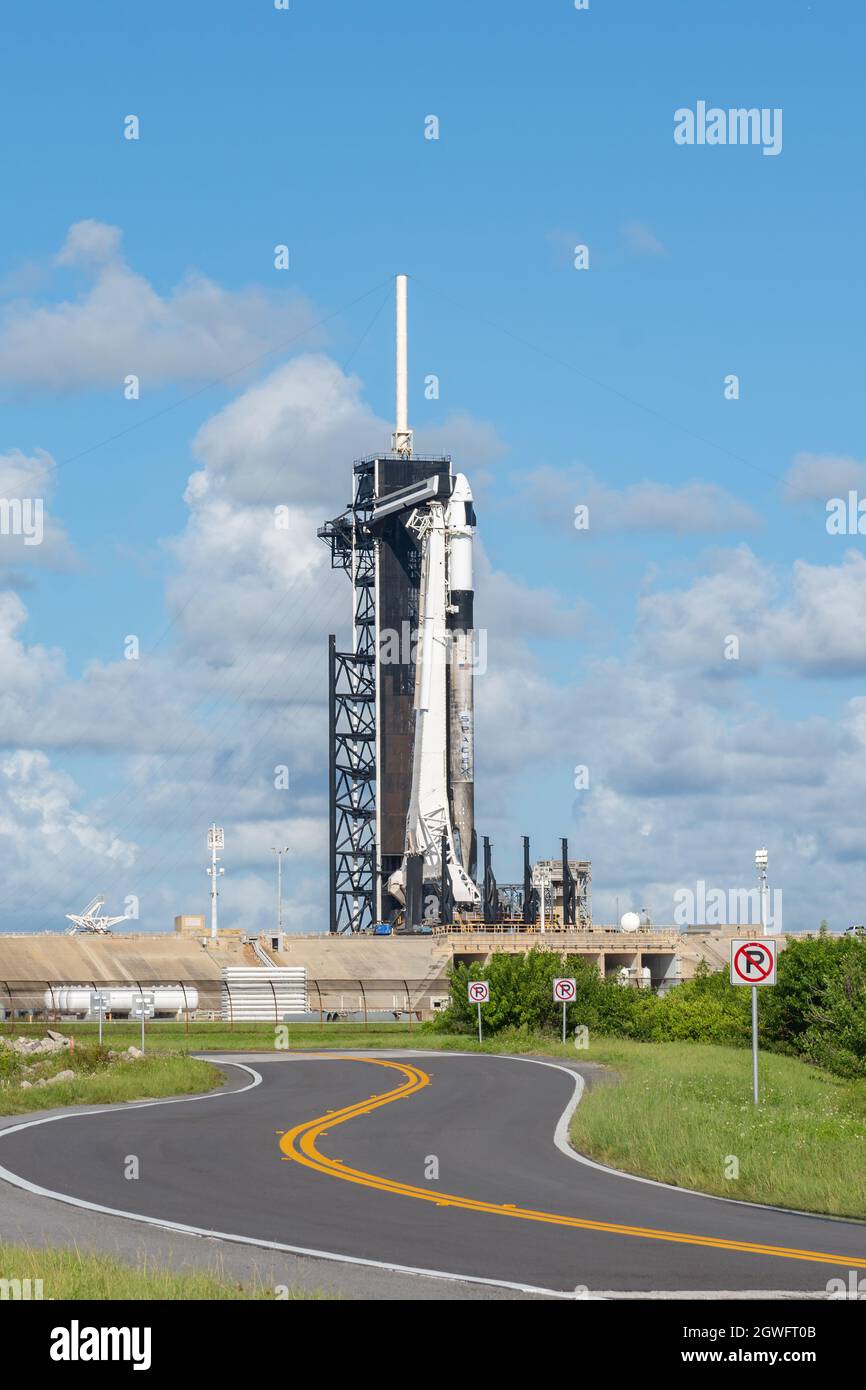 Inicio de SpaceX Falcon 9 Inspiration4 Foto de stock