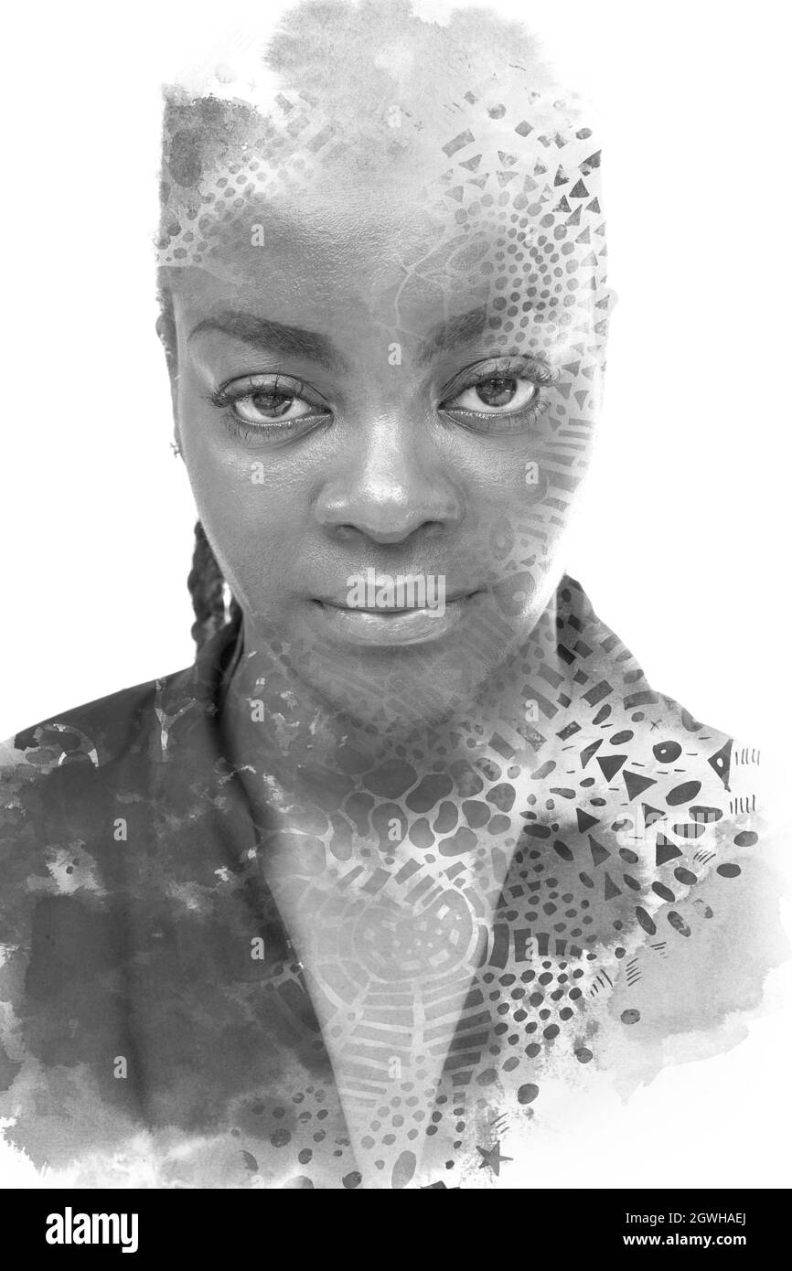 African american girl face painting Imágenes de stock en blanco y negro -  Alamy