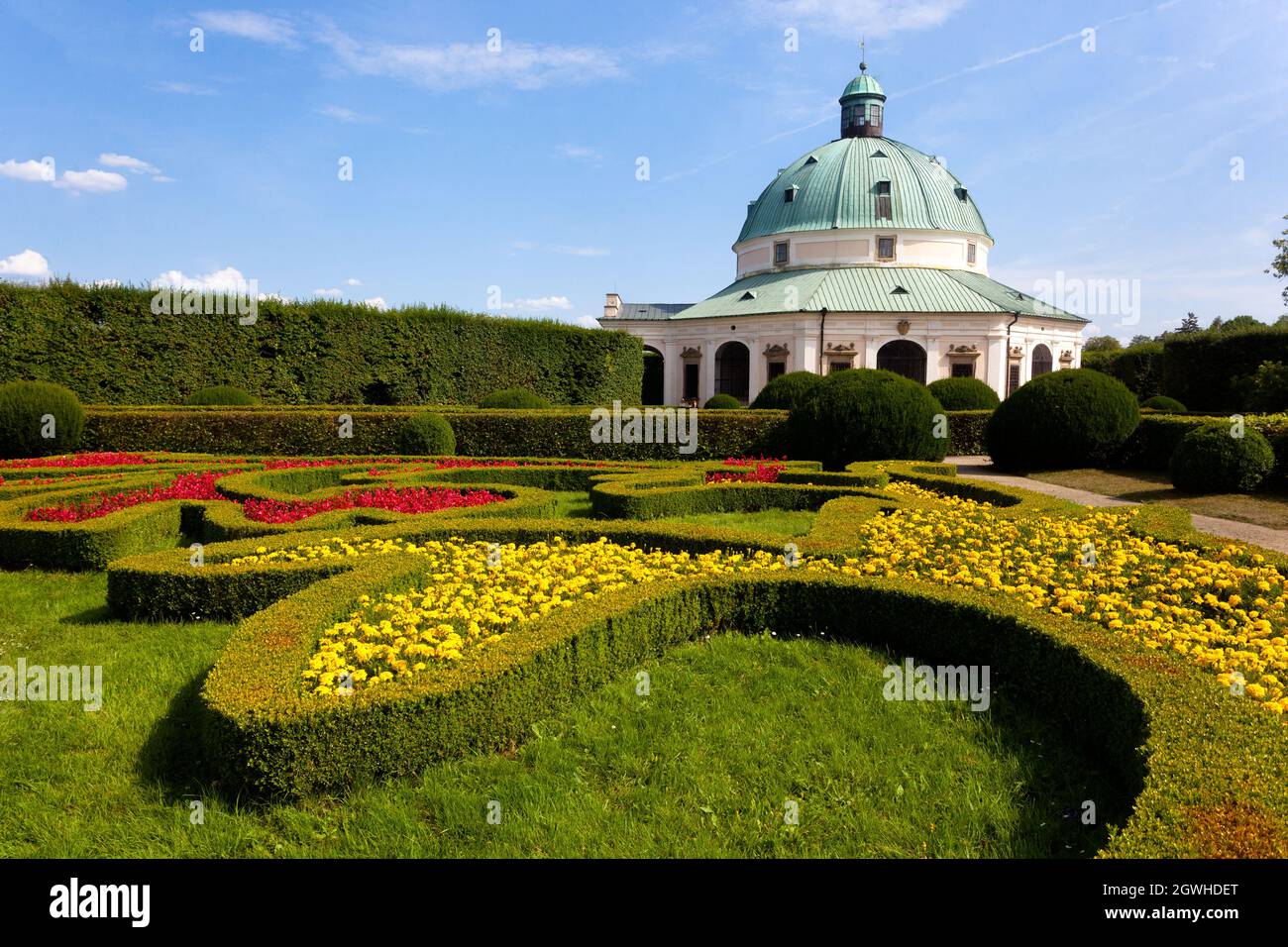 Hermoso jardín Kromeriz Moravia República Checa sitio de la UNESCO Foto de stock