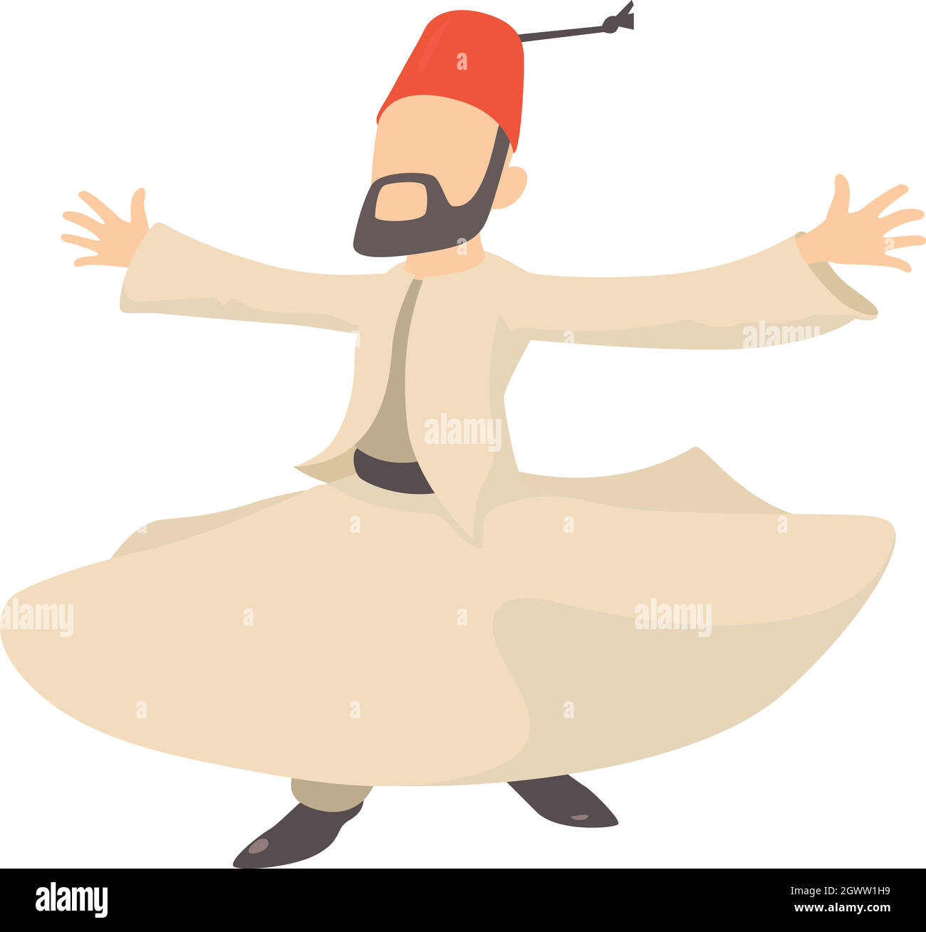Hombre en árabe, el icono de estilo de dibujos animados Ilustración del Vector