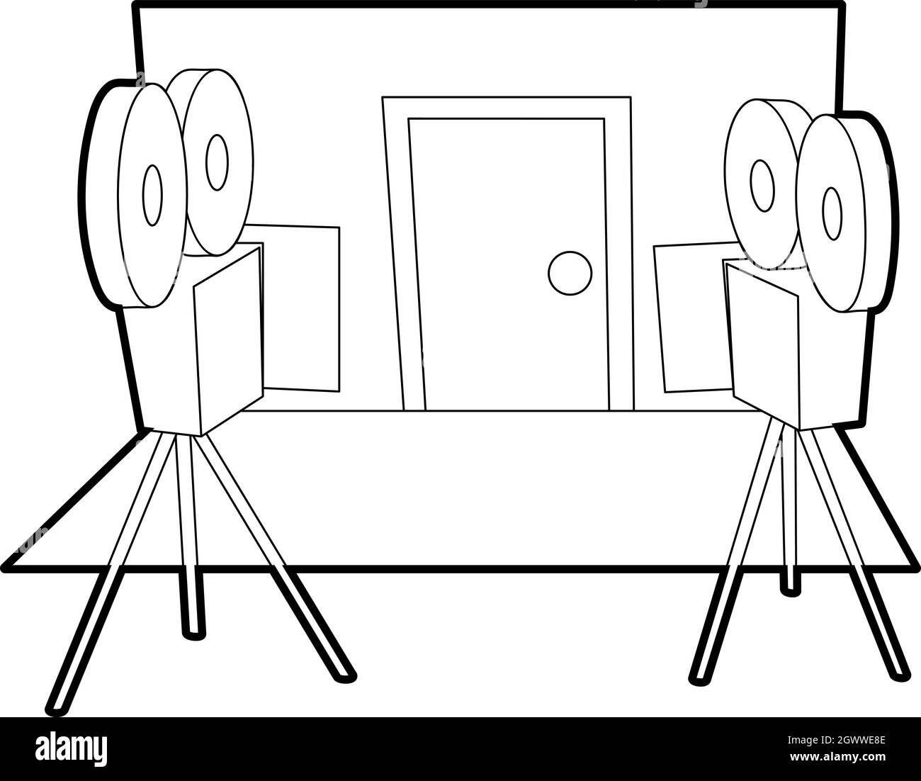 Icono de filmación, el estilo de esquema Imagen Vector de stock Alamy