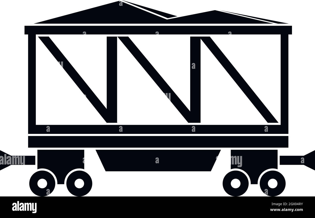Icono de vagón de ferrocarril, de estilo sencillo Ilustración del Vector