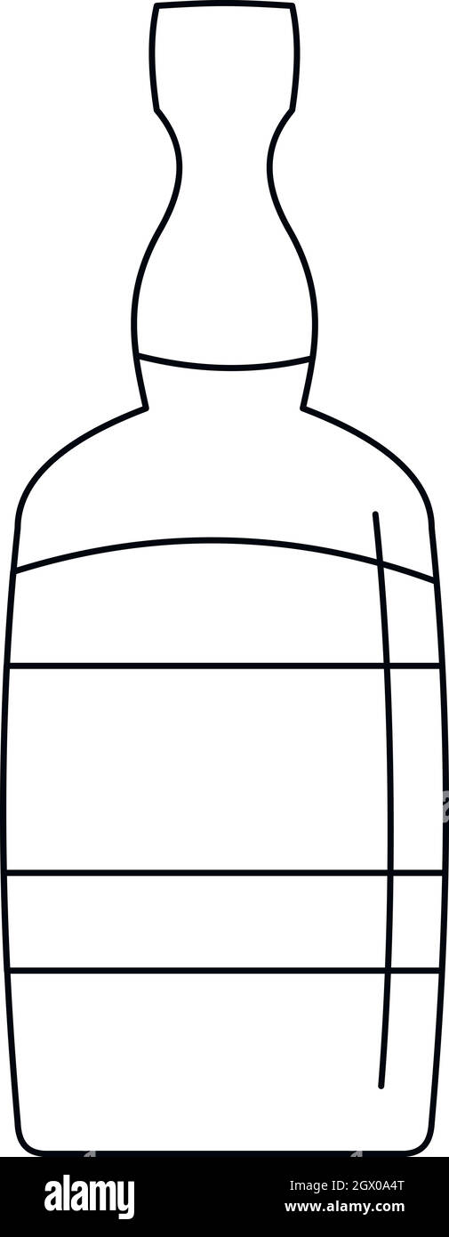 Icono de la botella de brandy, el estilo de esquema Ilustración del Vector