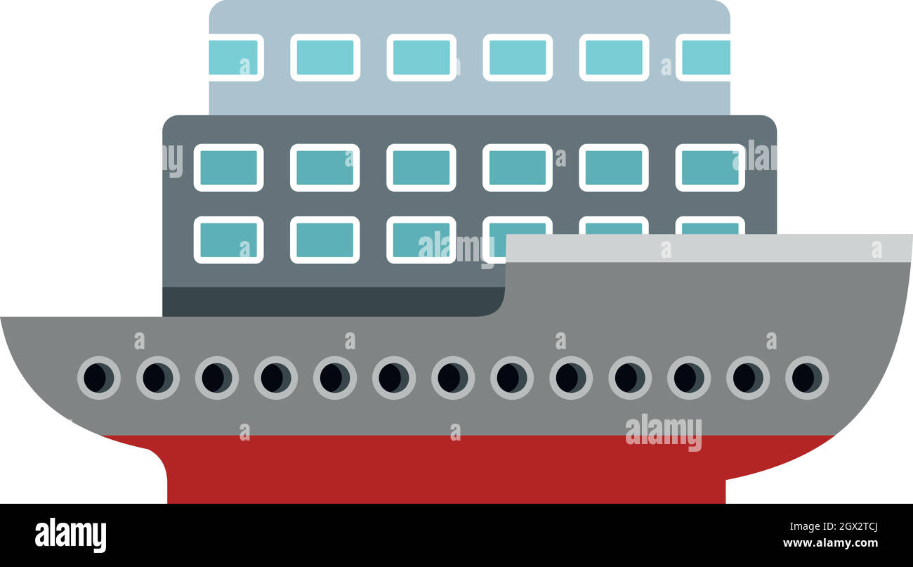 Icono de grandes buques de pasajeros, tipo plano Ilustración del Vector