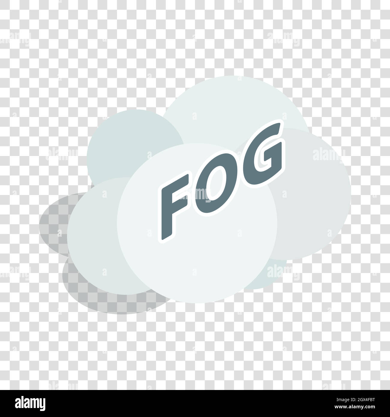 Nube de niebla icono isométrica Ilustración del Vector