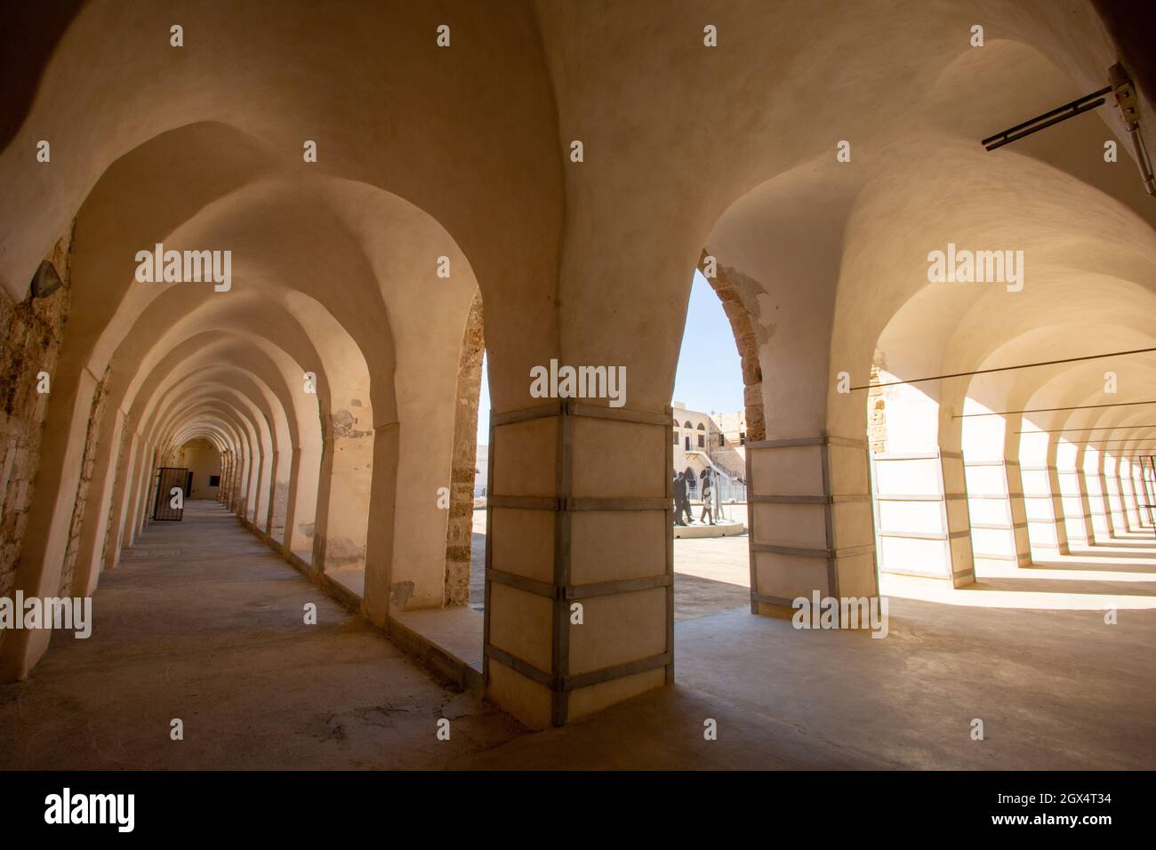 Prisión de Akko. Es una antigua prisión del mandato británico para las autoridades palestinas y el museo actual. Foto de stock