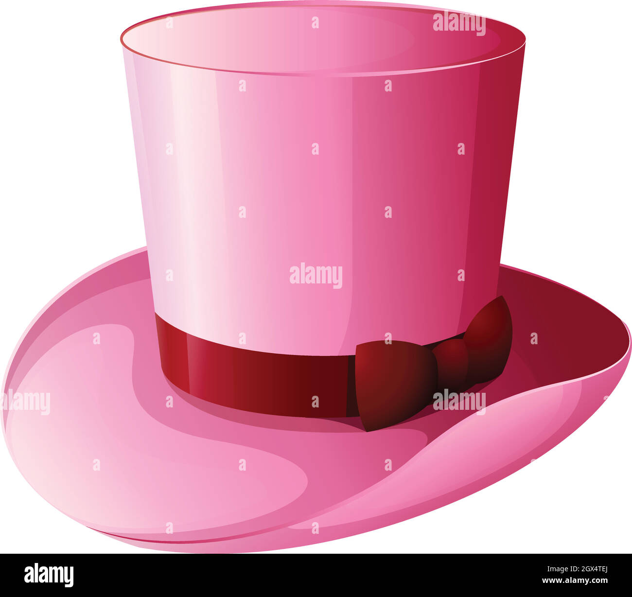 Un sombrero de mago rosa con una cinta roja Imagen Vector de stock - Alamy