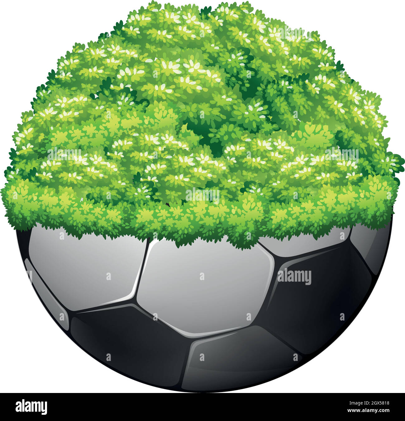 Fútbol y césped verde Ilustración del Vector