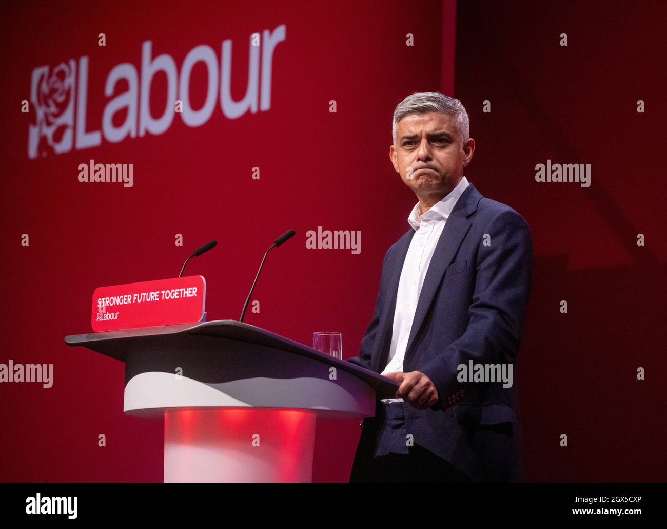 Alcalde de Londres, Sadiq Khan, en la Conferencia del Partido Laborista en Brighton. Foto de stock