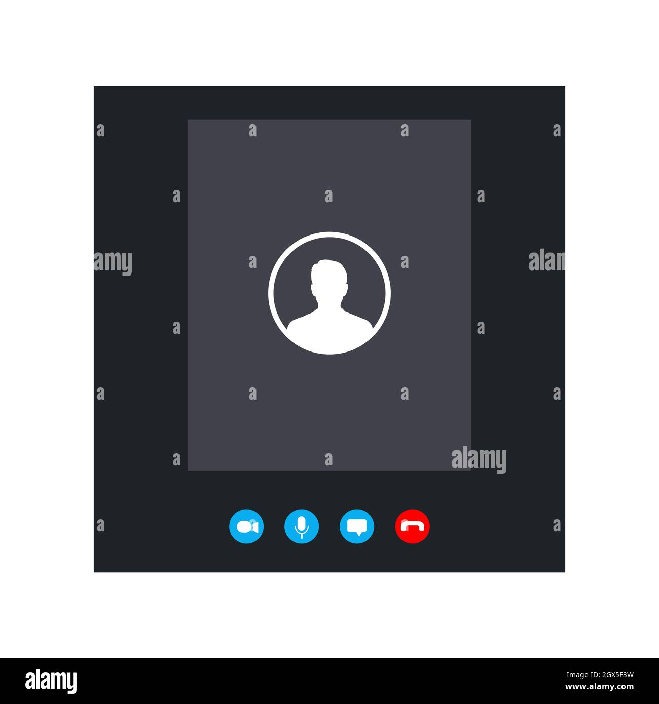 plantilla de pantalla de llamada. Diseño de skype móvil, interfaz de usuario, UX, kit. Pantalla de llamada. Ilustración del Vector