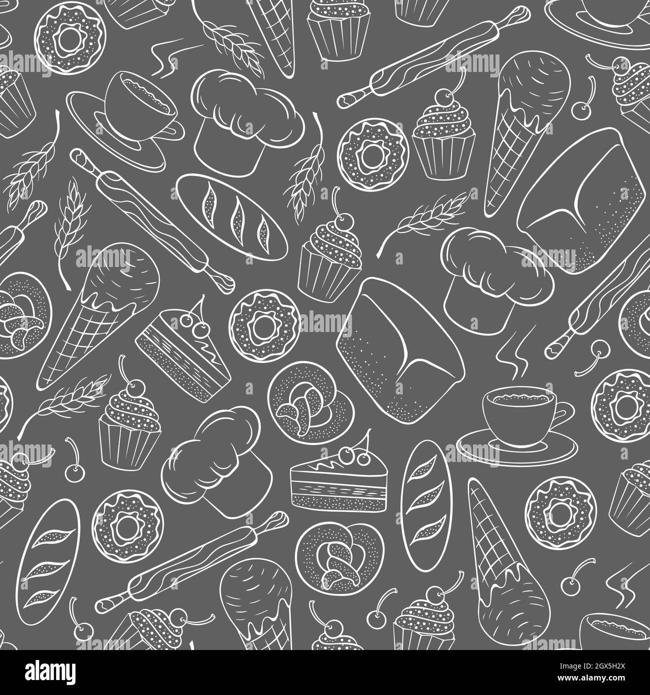 Panadería sin costuras. Tallarines de pastelería hechos a mano. Fondo