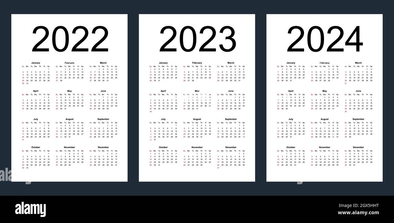 Vettoriale Stock Calendario 2023 2024 español. Semana comienza el lunes