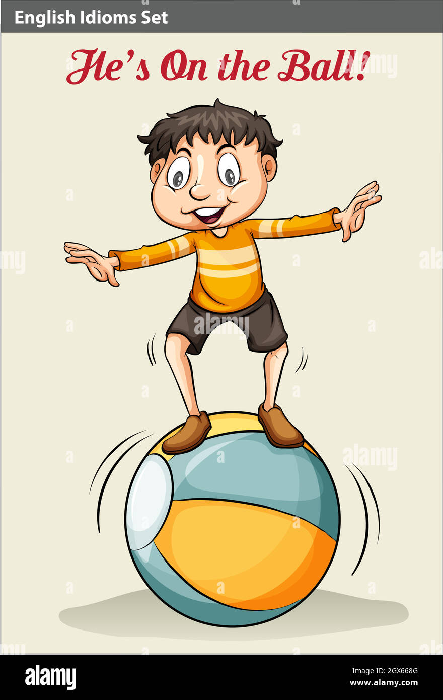 Un niño en el balón Ilustración del Vector