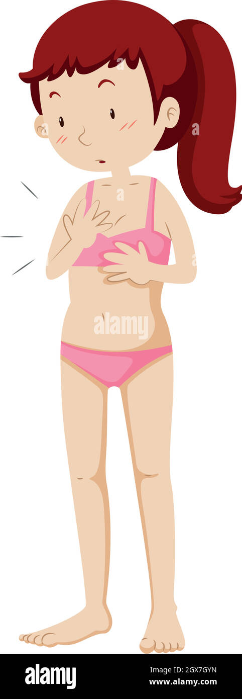 Niña adolescente en bikini rosa Imagen Vector de stock - Alamy