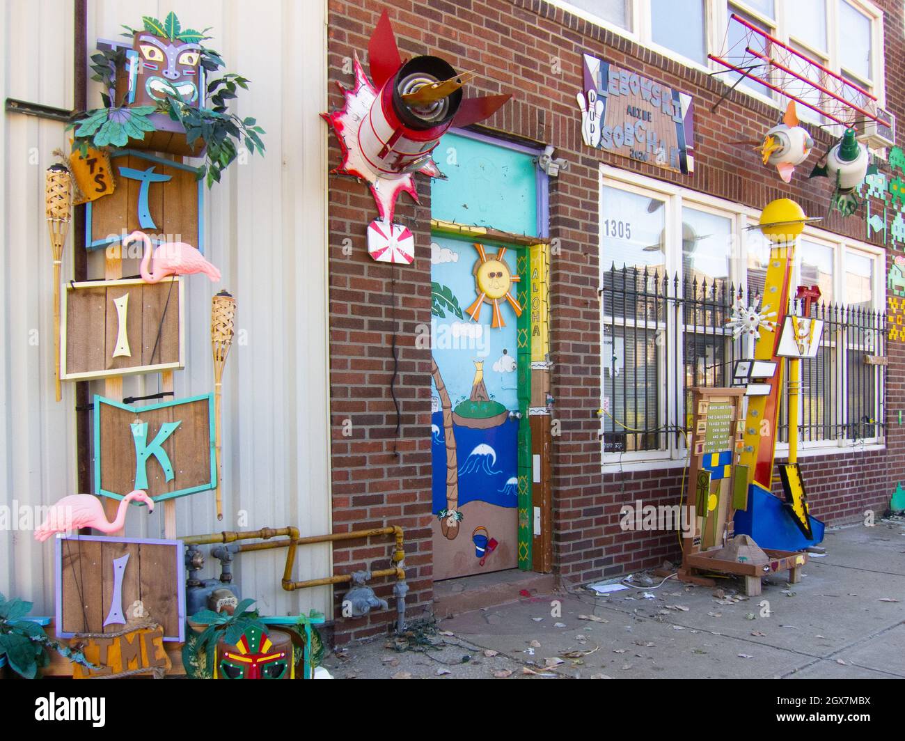 Espacio de estudio artístico en el histórico distrito de West Bottoms de Kansas City, Missouri. Foto de stock