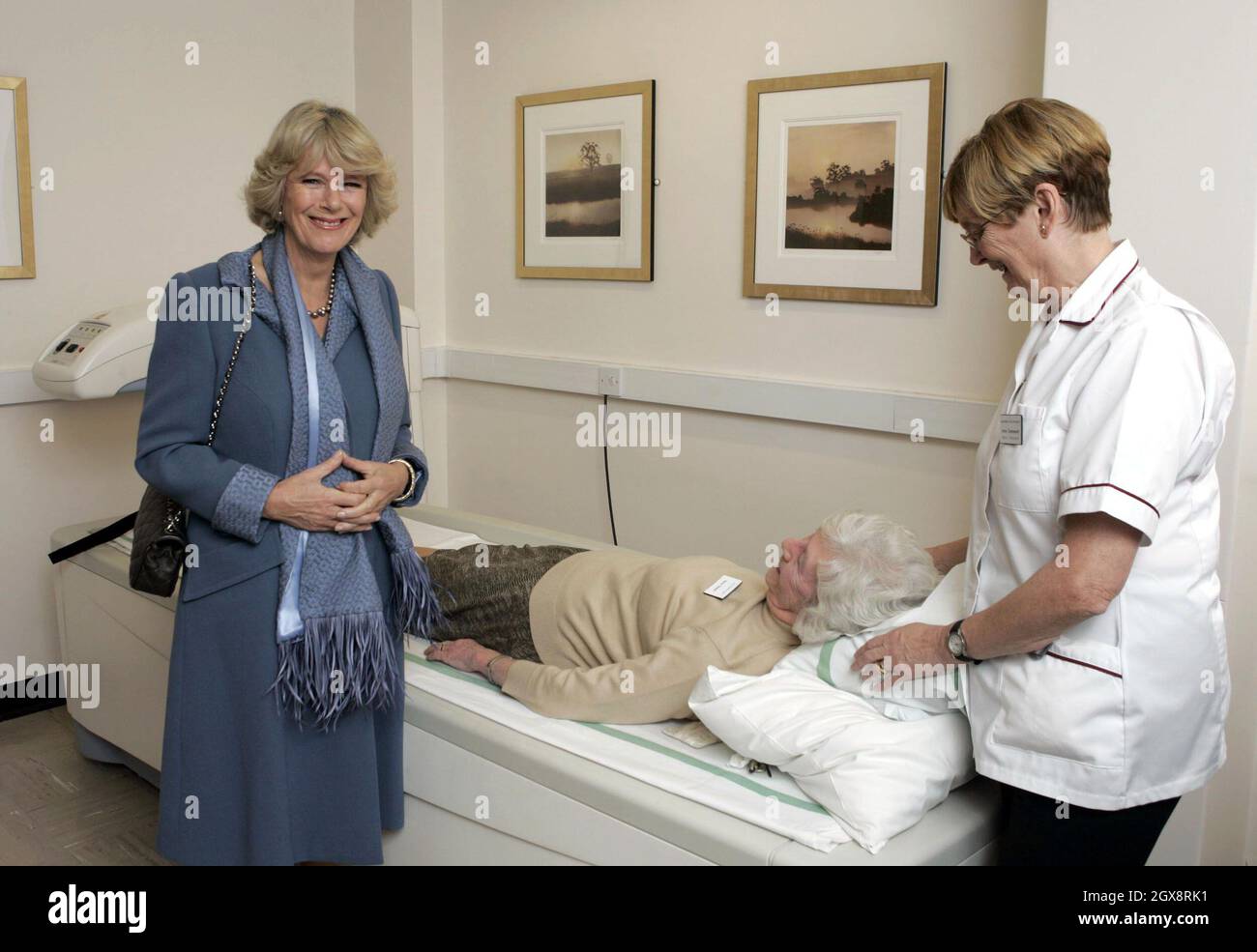 Camilla, Duquesa de Cornwall Como Presidente de la Sociedad Nacional de Osteoporosis visita el Hospital Real de la Universidad de Liverpool y abre la nueva unidad metabólica el 18 de noviembre de 2005. Anwar Hussein/allactiondigital.com Foto de stock