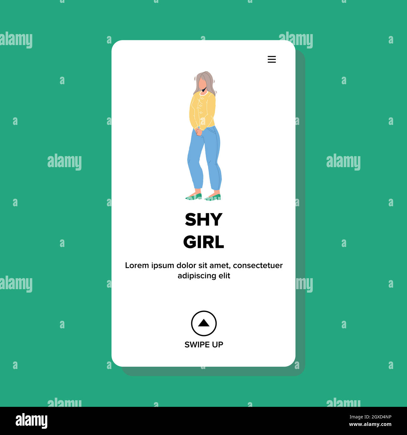 Shy Girl, incapacidad de síntomas para socializar a Vector Ilustración del Vector