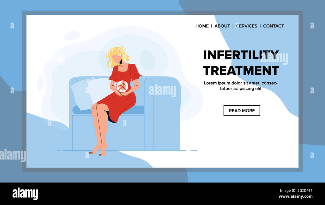 Tratamiento de la infertilidad Pluración médica Vector Flat Ilustración Ilustración del Vector