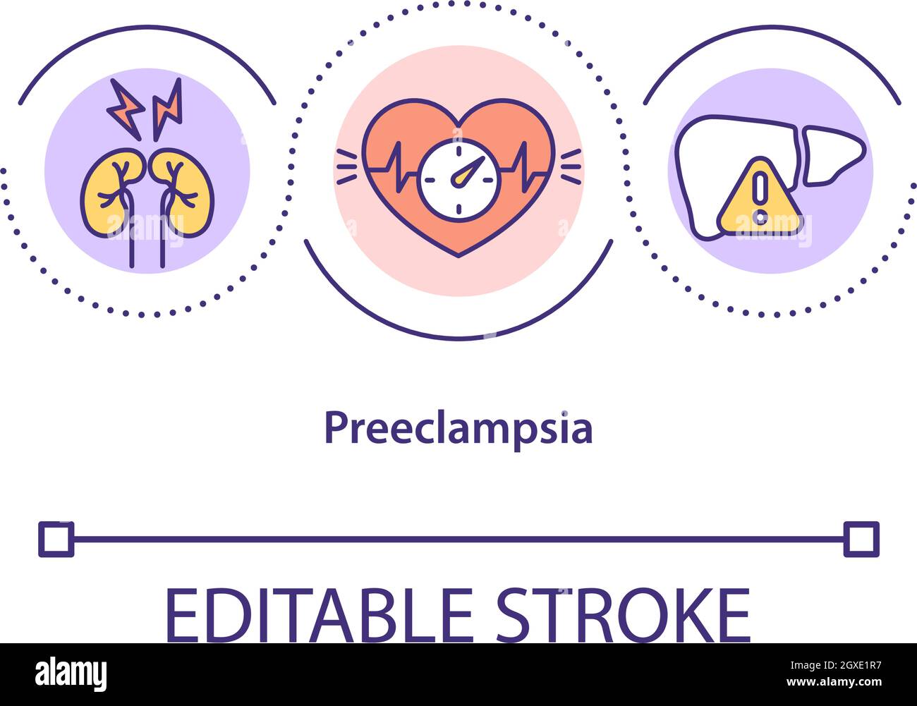 Icono del concepto de preeclampsia Imagen Vector de stock Alamy