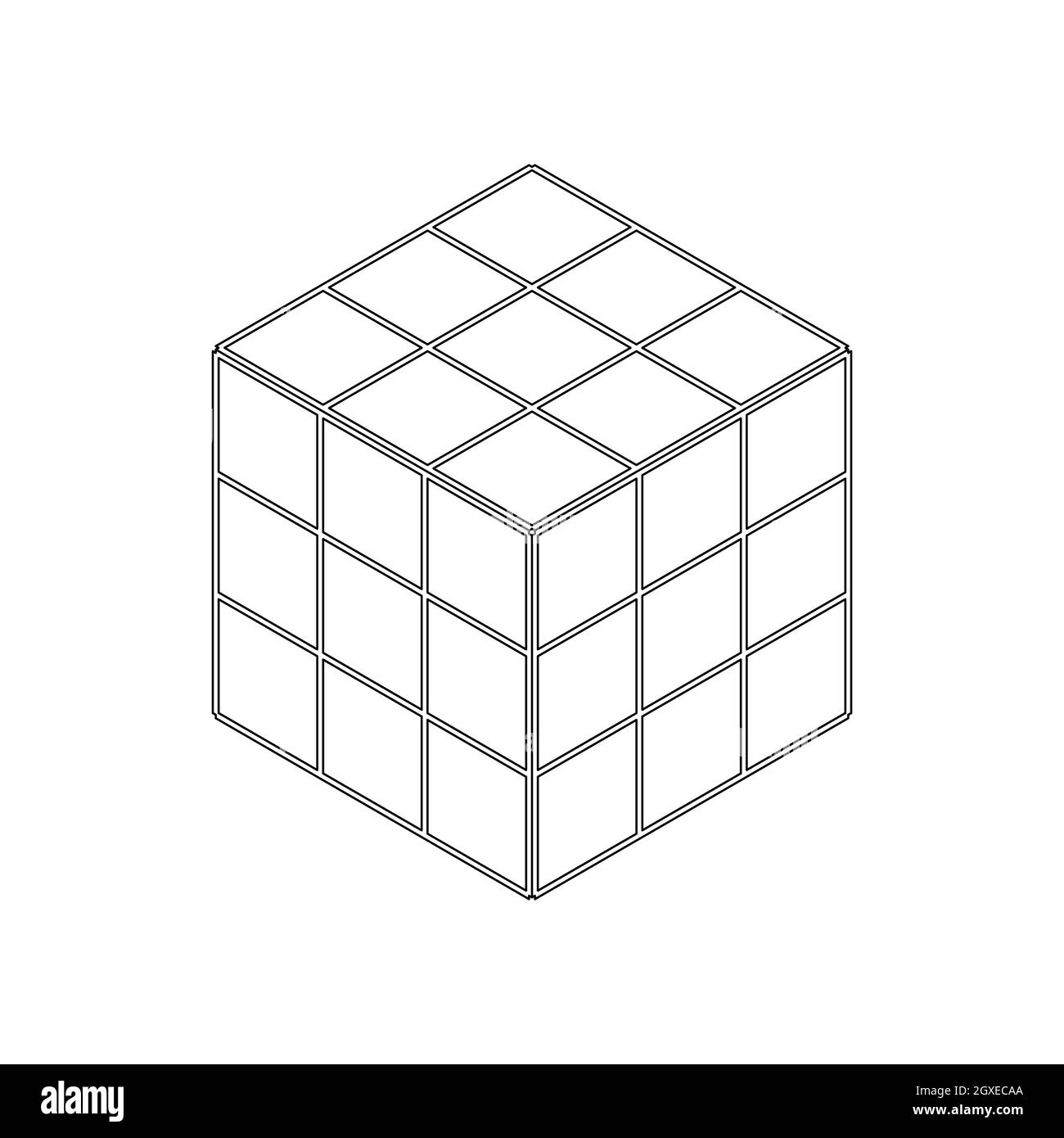 Icono de puzzle de juguete cúbico en estilo isométrico 3D aislado sobre  fondo blanco Fotografía de stock - Alamy