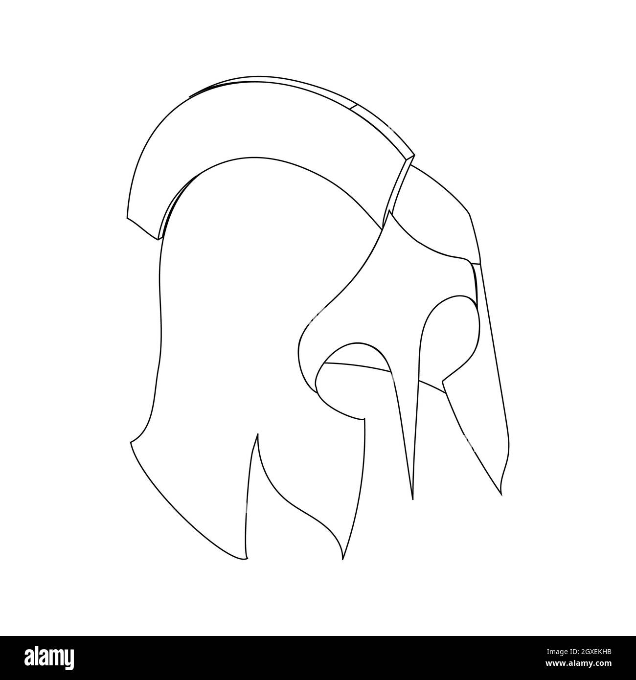 conjunto ot casco espartano aislado del fondo blanco. conjunto vectorial de  casco de guerrero romano o griego 5490154 Vector en Vecteezy