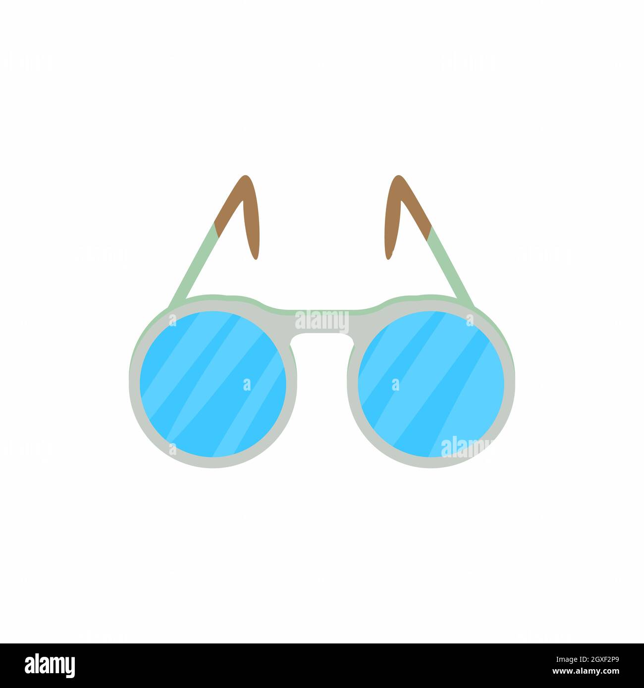 Gafas con lentes redondas icono en estilo de dibujos animados sobre un  fondo blanco Fotografía de stock - Alamy