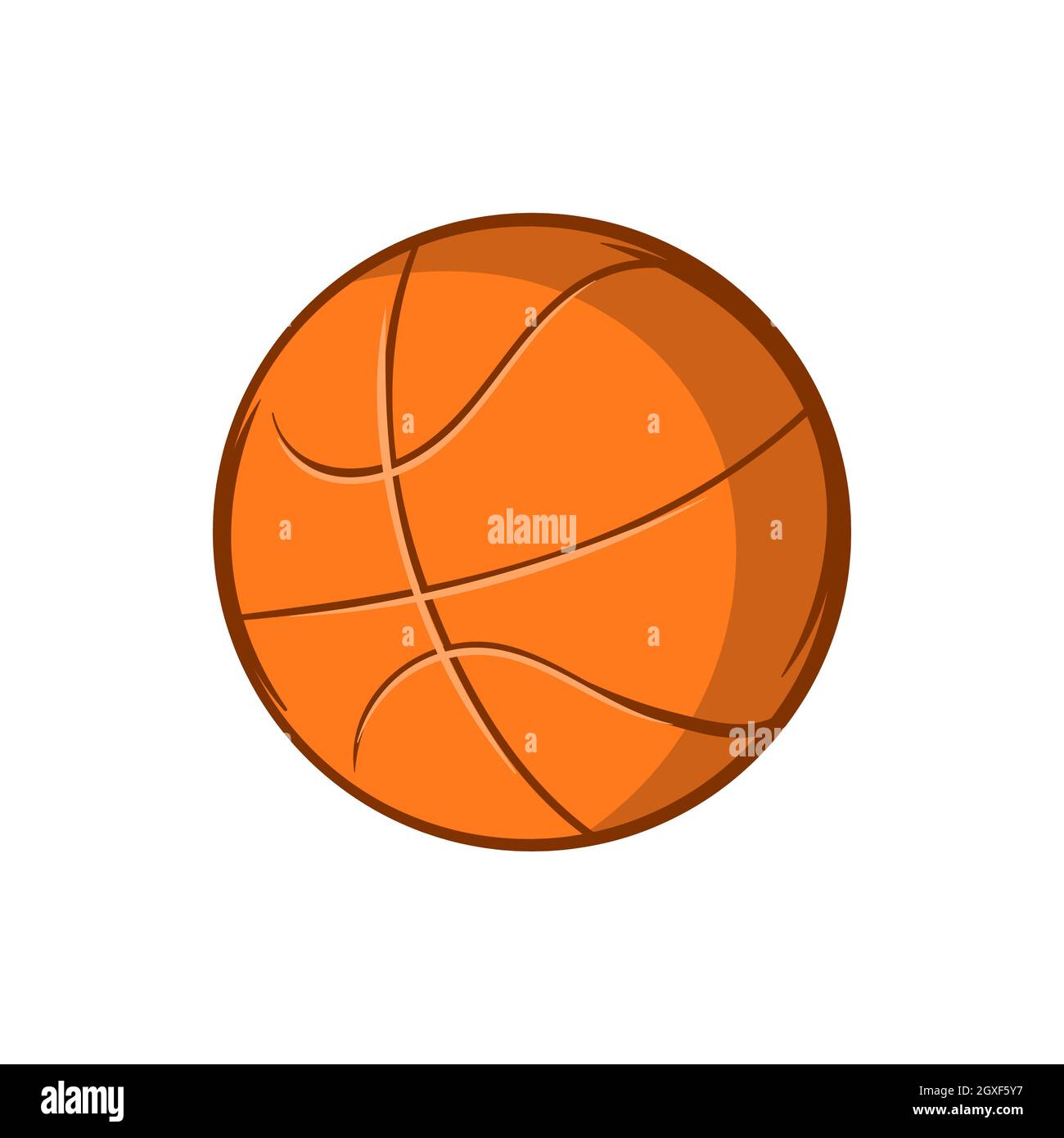 Icono de pelota de baloncesto en estilo de dibujos animados aislado sobre  fondo blanco. Símbolo deportivo Fotografía de stock - Alamy