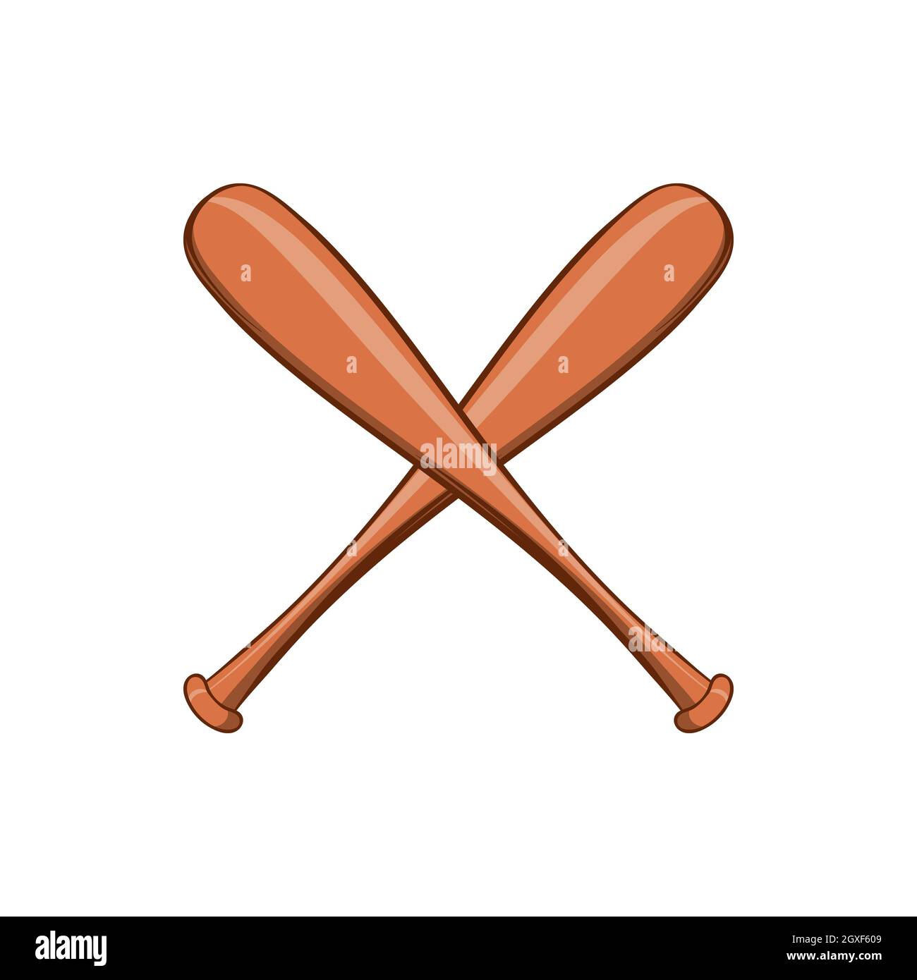Icono de bate de béisbol en estilo de dibujos animados aislado sobre fondo  blanco. Símbolo deportivo Fotografía de stock - Alamy