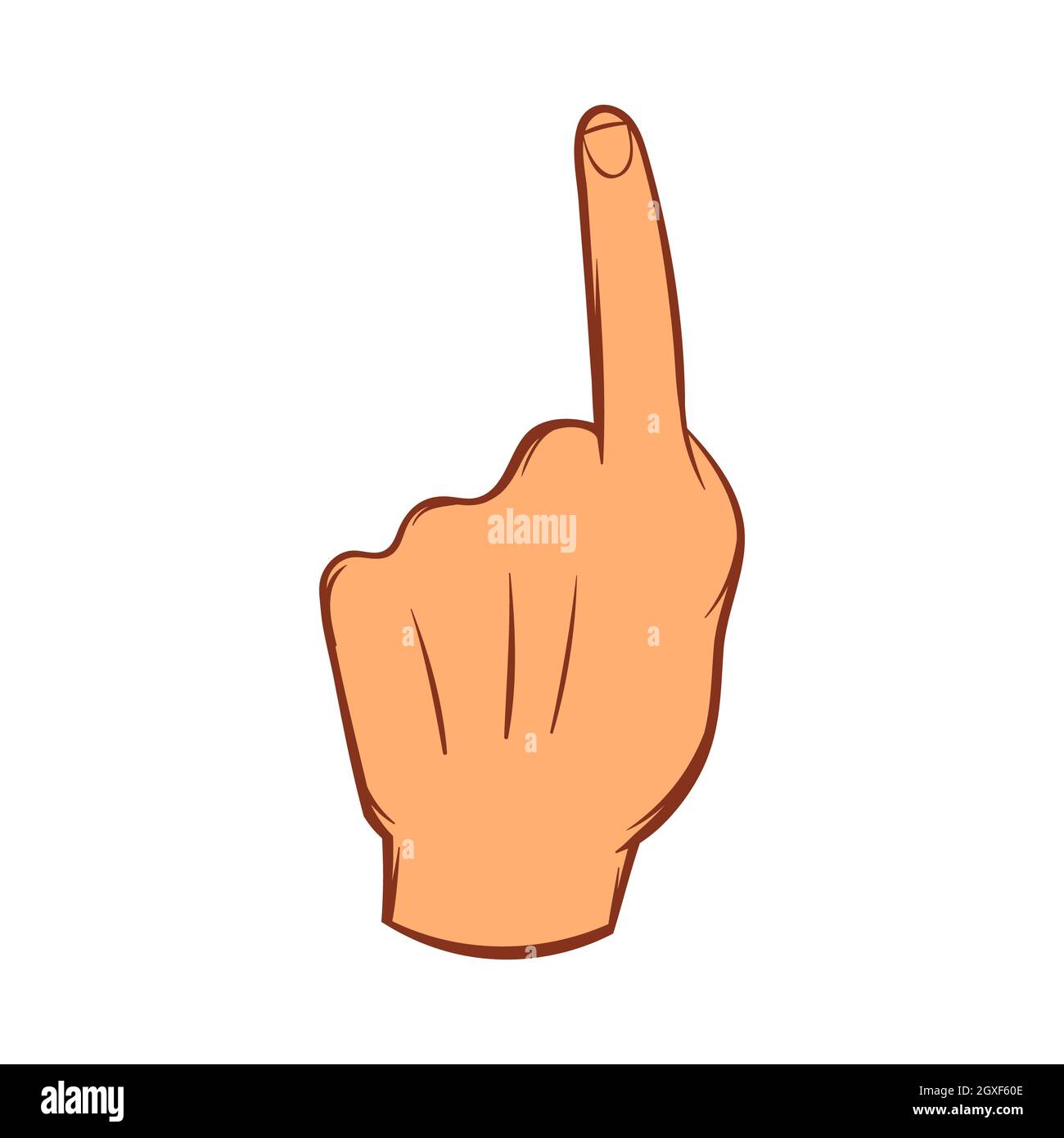 Icono de gesto de dedo índice en estilo de dibujos animados sobre un fondo  blanco Fotografía de stock - Alamy