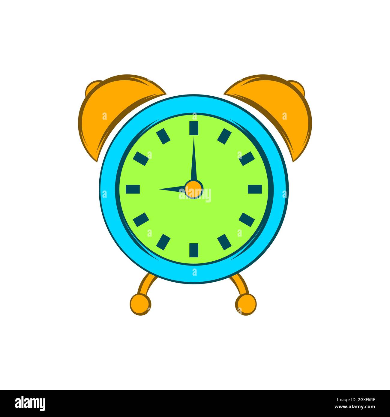 Icono de reloj despertador en estilo de dibujos animados sobre un fondo  blanco Fotografía de stock - Alamy