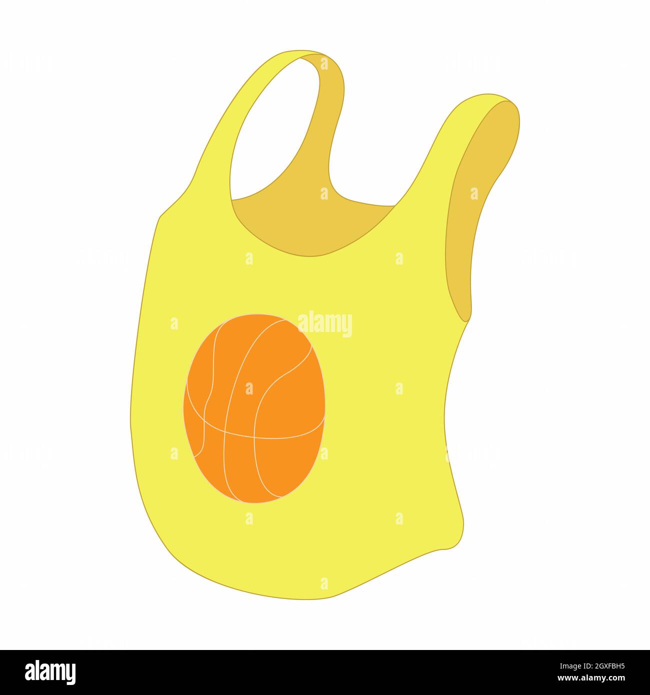 Camiseta de tirantes femenina amarilla con icono de pelota de baloncesto en  estilo de dibujos animados sobre fondo blanco Fotografía de stock - Alamy