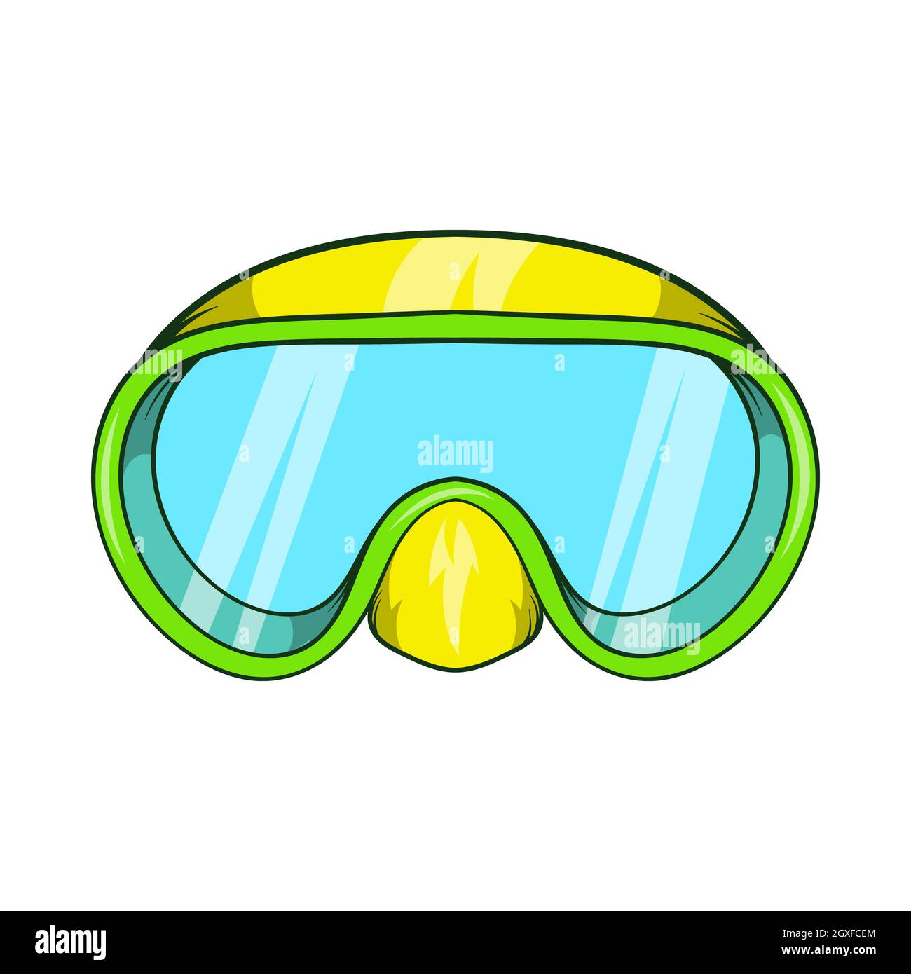 Gafas para bucear icono en estilo de dibujos animados aisladas sobre fondo  blanco. Símbolo de natación Fotografía de stock - Alamy